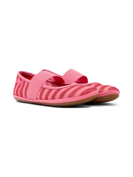  Camper Kids Right Striped Strap Ballerinas - Pink 