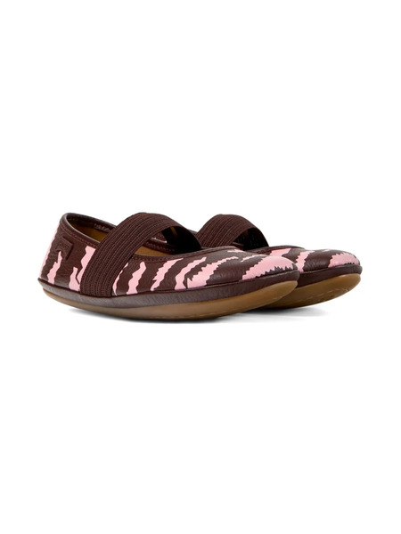  Camper Kids Right Zebra-print Elastic-strap Ballerinas - Brown 