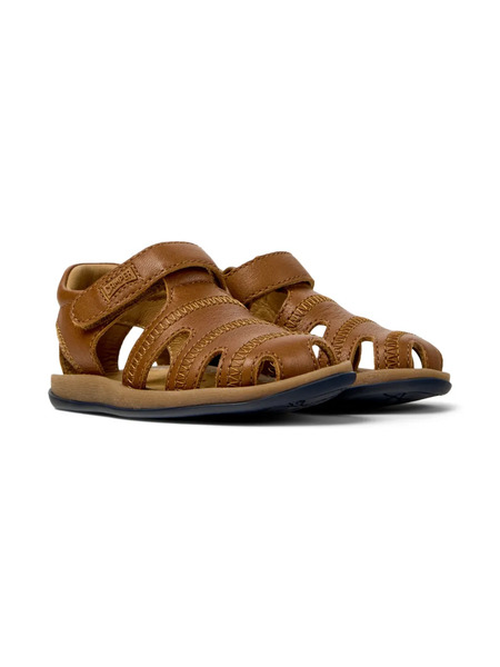  Camper Kids Smooth Leather Bicho Sandals - Brown 
