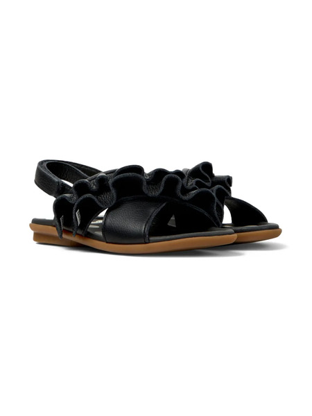  Camper Kids Twins Ruffled Sandals - Black 