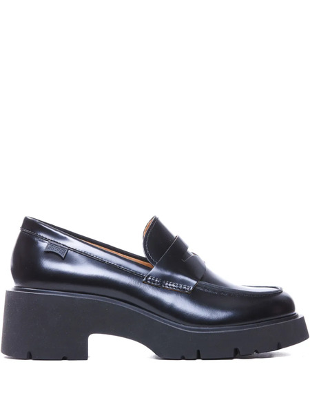  Camper 55mm Milah Leather Platform Loafers - Black 