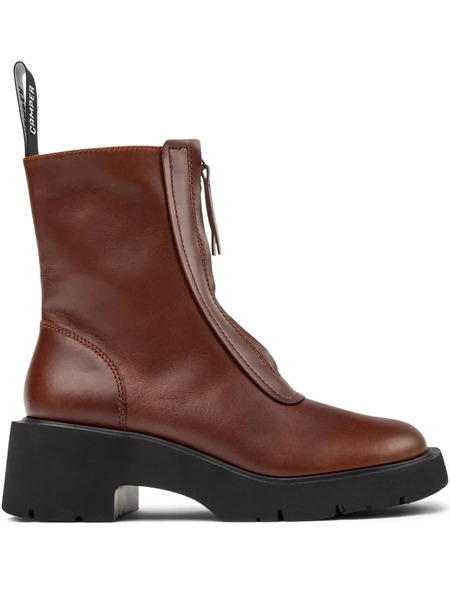  Camper 54mm Milah Zip-front Platform Boots - Brown 