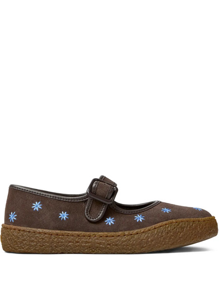  Camper Peu Terreno Floral Buckle Ballet Flats - Brown 