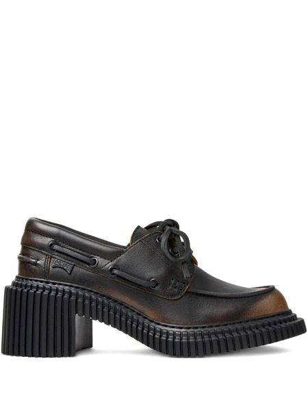  Camper Pix London Leather Platform Boat Shoes - Black 
