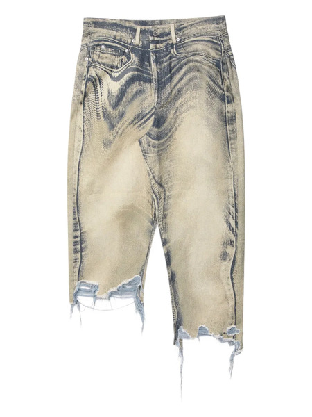  Camperlab Frayed Denim Asymmetric Skirt - Neutrals 