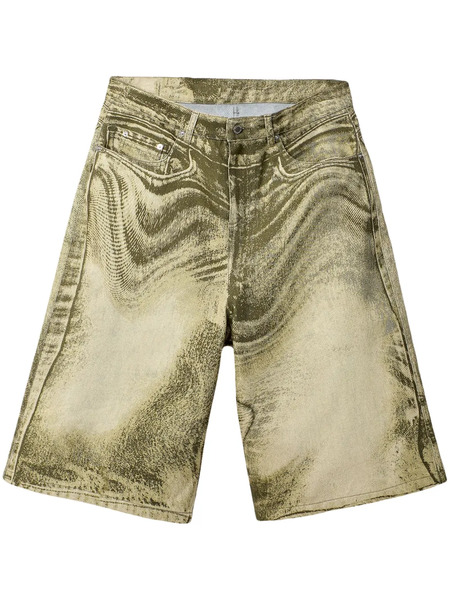  Camperlab Swirl-print Denim Shorts - Green 