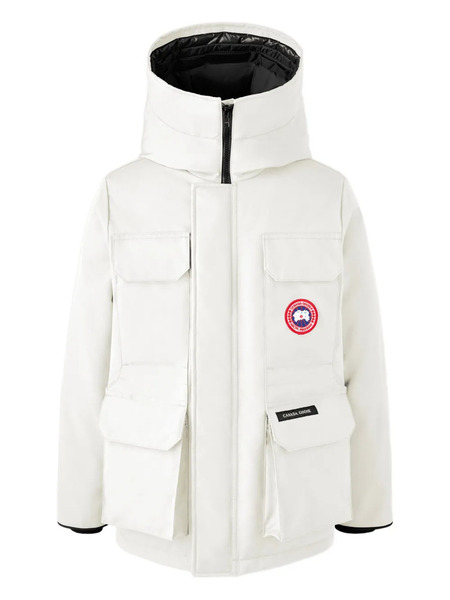  Canada Goose Kids Hooded Logo-patch Coat - White 