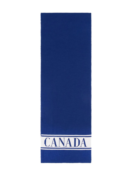  Canada Goose Kids Logo-intarsia Scarf - Blue 
