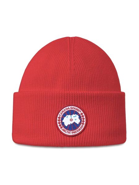  Canada Goose Kids Logo-patch Beanie Hat - Red 