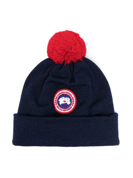  Canada Goose Kids Logo-patch Wool Beanie - Blue 