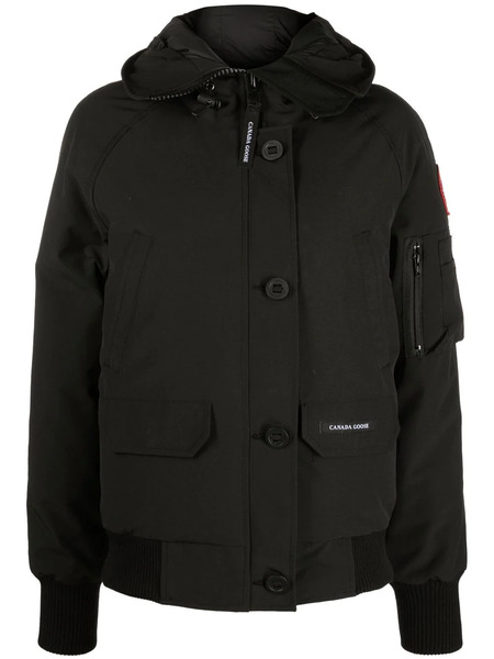  Canada Goose Logo-patch Hooded Down Jacket - Black 