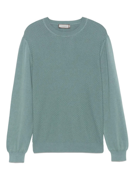  Canali Basket-weave Sweater - Green 