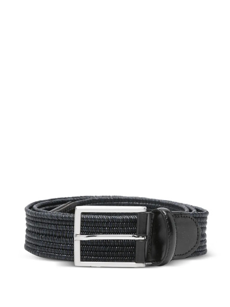  Canali Braided Leather Belt - Blue 