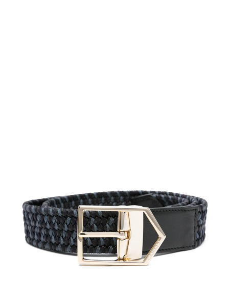  Canali Braided-pattern Belt - Black 