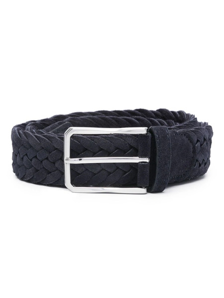  Canali Braided Suede Belt - Blue 