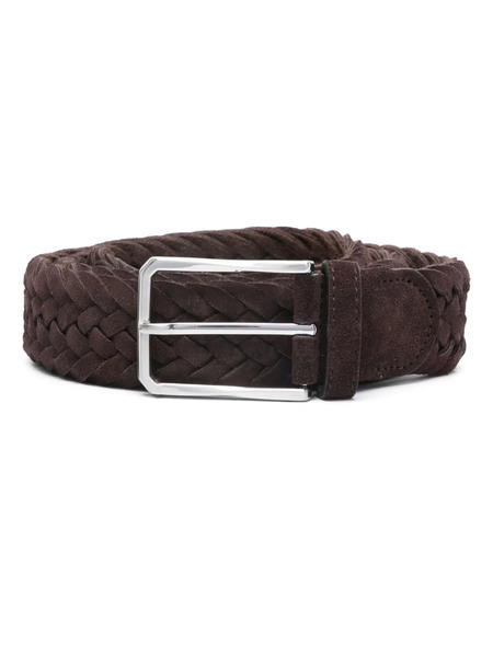 Canali Braided Suede Belt - Brown 