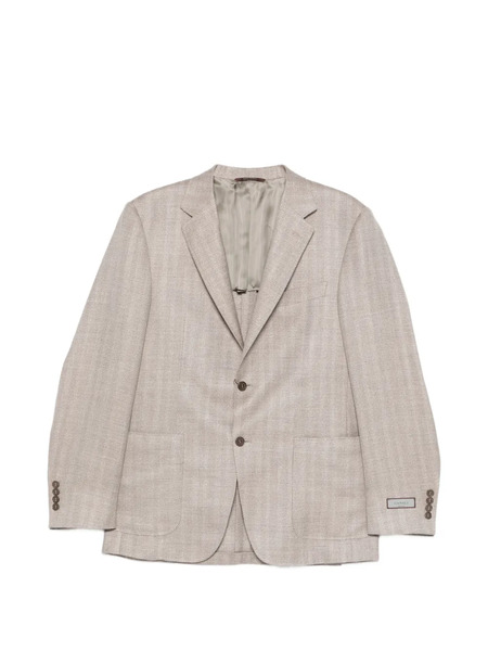  Canali Button Herringbone Blazer - Neutrals 