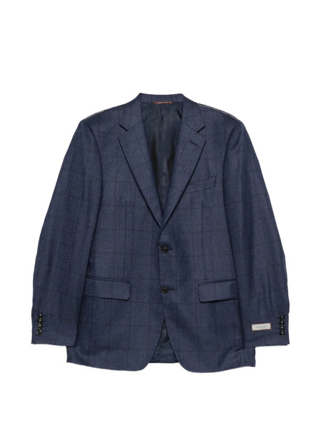 Canali Check Pattern Blazer - Blue 