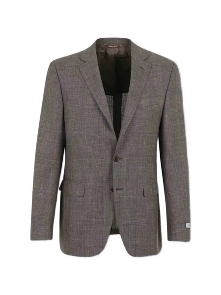  Canali Checked Button Suit - Brown 