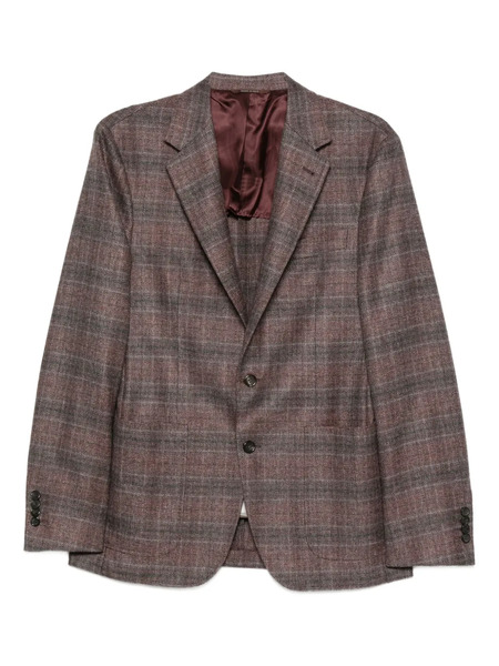  Canali Checked Wool Blazer - Red 