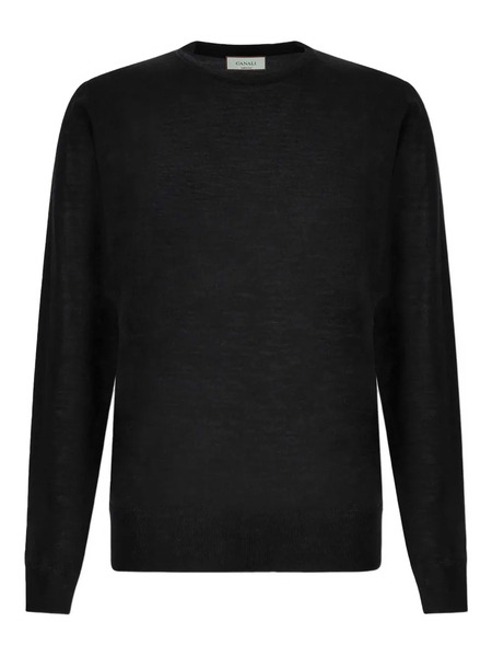  Canali Crew-neck Wool Sweater - Black 
