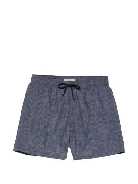  Canali Drawstring Patterned Swim Shorts - Blue 