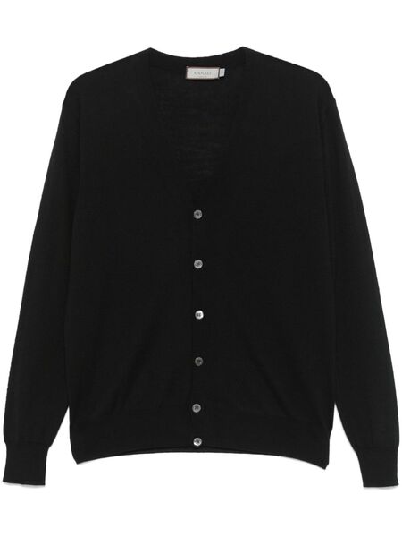  Canali Fine-knit Cardigan - Black 