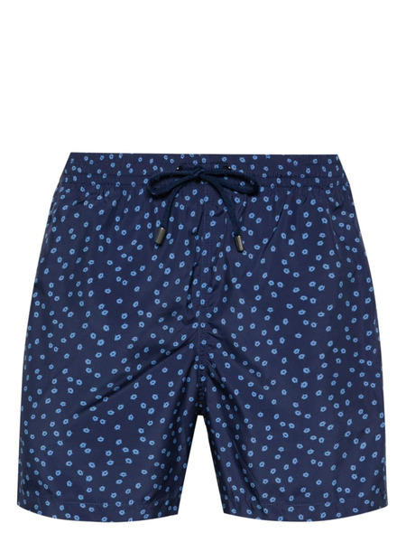  Canali Floral-print Swim Shorts - Blue 