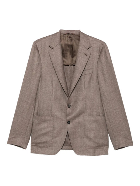  Canali Herringbone Patch-pocket Jacket - Brown 
