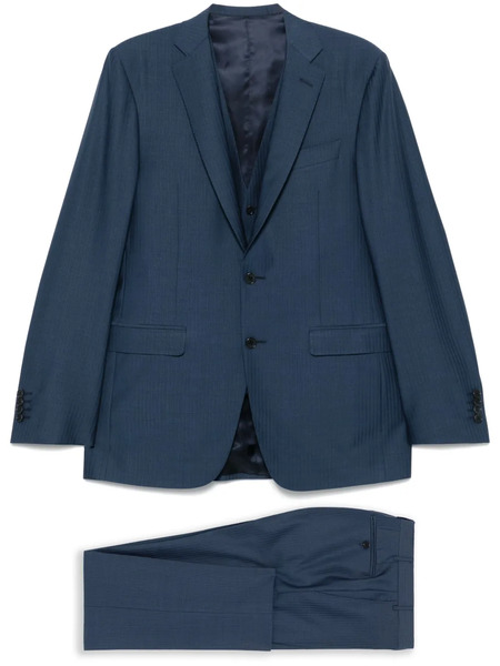 Canali Herringbone Suit (set Of Three) - Blue 
