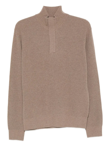  Canali High-neck Half-zip Sweater - Neutrals 