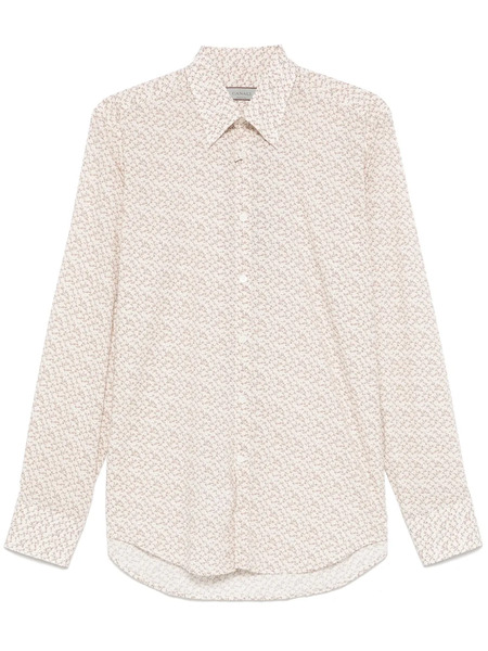  Canali Leaf-print Shirt - Neutrals 