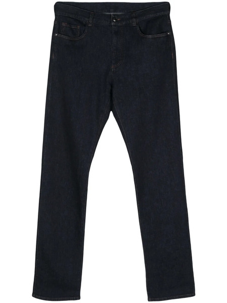  Canali Logo-patch Straight Jeans - Blue 