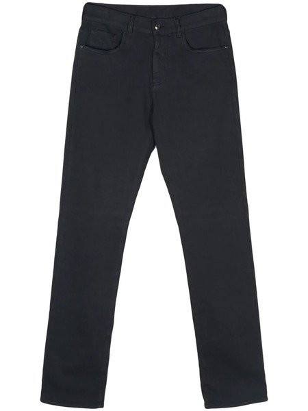 Canali Logo-patch Trousers - Blue 