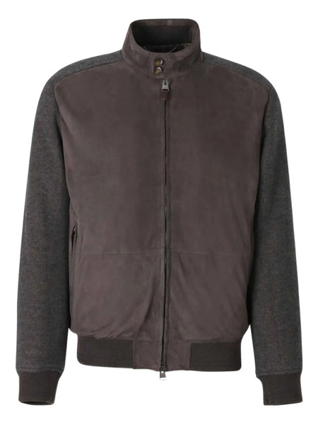  Canali Mock-neck Bomber Jacket - Brown 