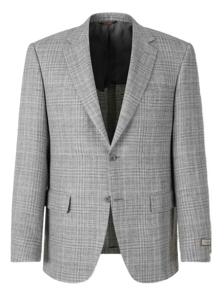  Canali Notched-lapel Checked Blazer - Grey 