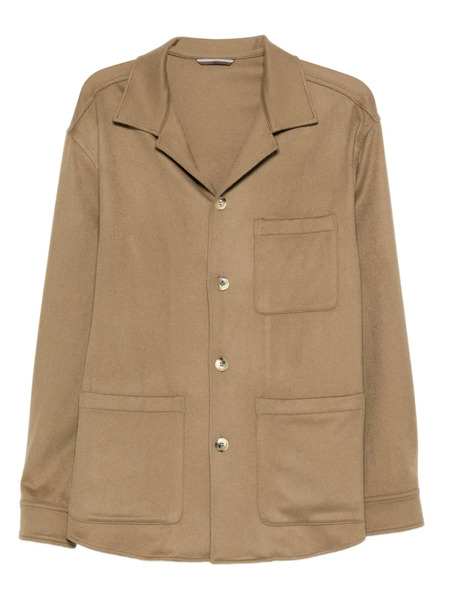  Canali Patch-pocket Buttoned Shirt Jacket - Brown 