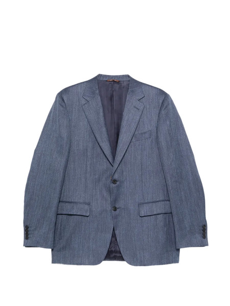 Canali Patterned Notched Lapel Jacket - Blue 