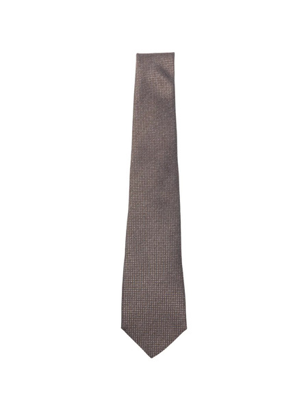  Canali Patterned Tie - Brown 