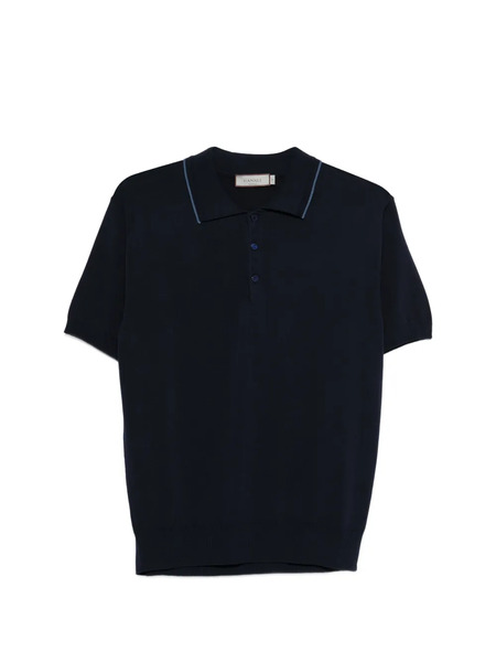  Canali Piped Polo Shirt - Blue 