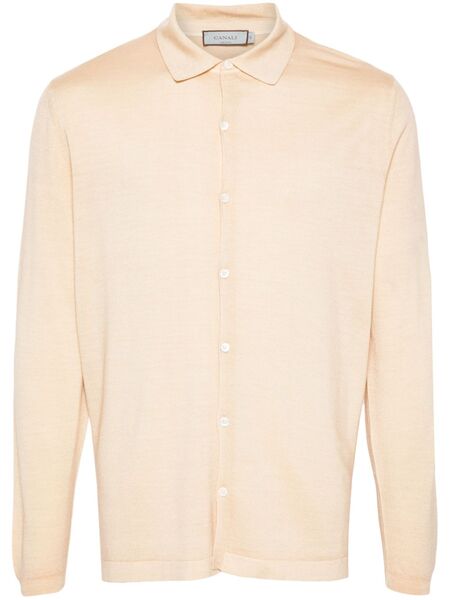  Canali Polo-collar Cardigan - Orange 