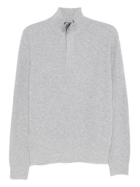  Canali Ribbed High-neck Sweater - Grey 
