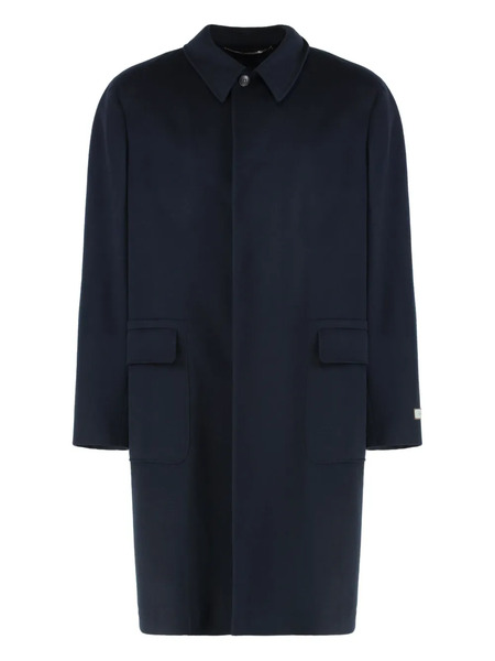  Canali Single-breasted Wool Coat - Blue 