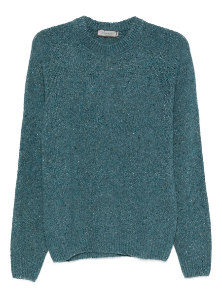  Canali Speckled Crew-neck Sweater - Blue 