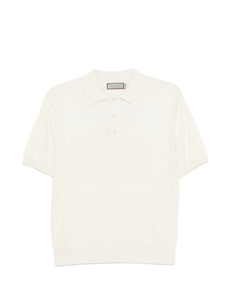  Canali Textured Polo Shirt - Neutrals 