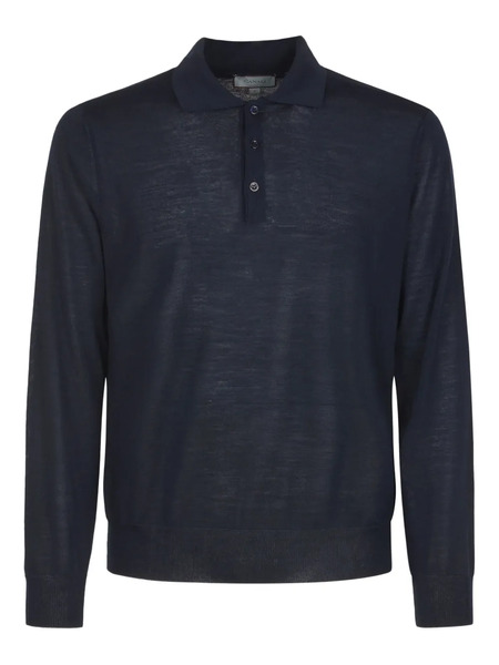  Canali Wool V-neck Sweater - Blue 