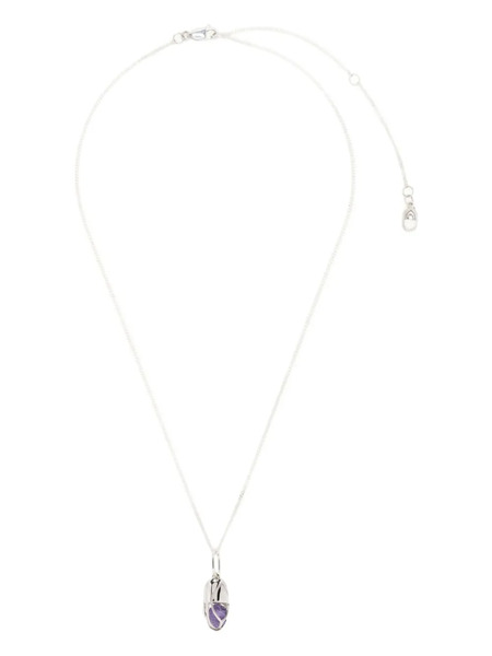  Capsule Eleven Capsule Amethyst Cabochon Pendant Necklace - Silver 