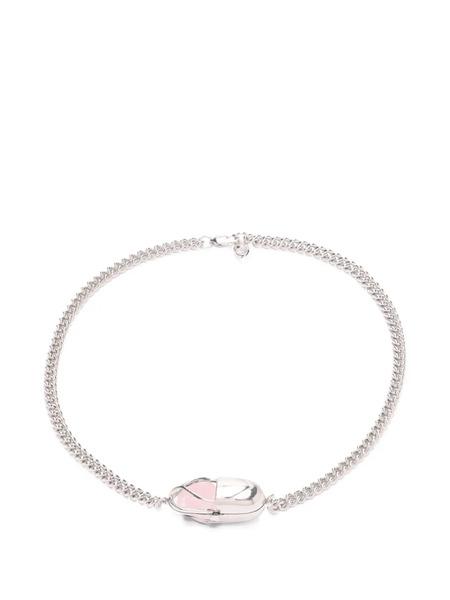  Capsule Eleven Capsule Crystal Pink Quartz Necklace - Silver 