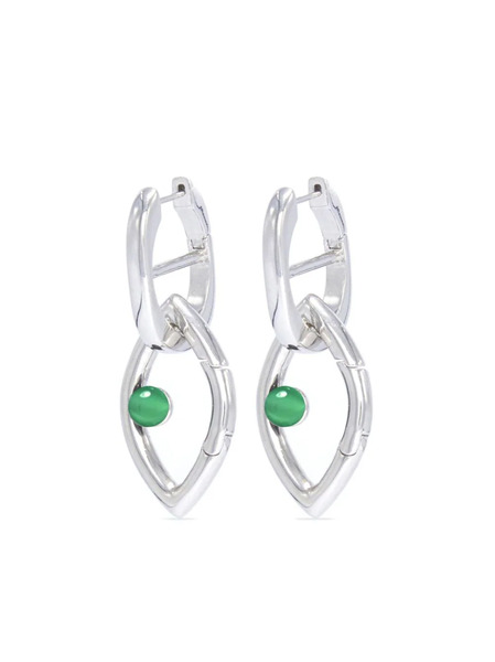  Capsule Eleven Chain Eye Onyx-stone Earrings - Silver 