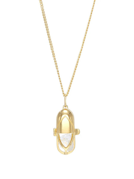  Capsule Eleven Crystal And Clear Quartz Capsule Pendant Necklace - Gold 